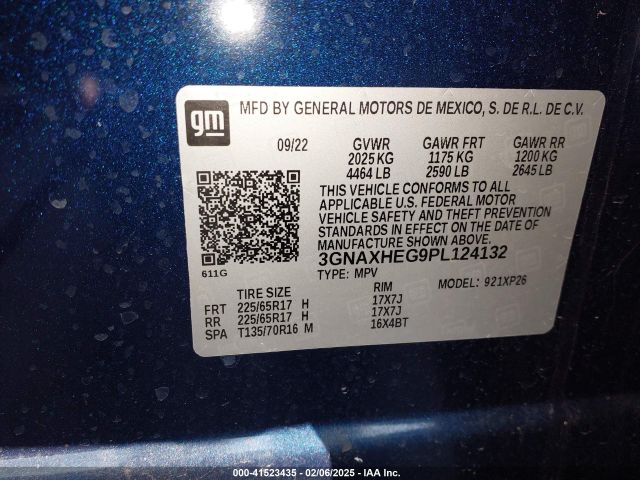 3GNAXHEG9PL124132 Chevrolet Equinox Fwd Ls