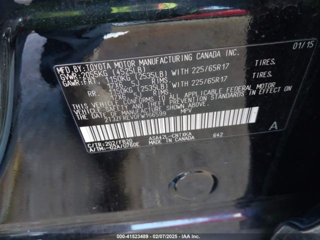 2T3ZFREV0FW166599 Toyota RAV4 LE