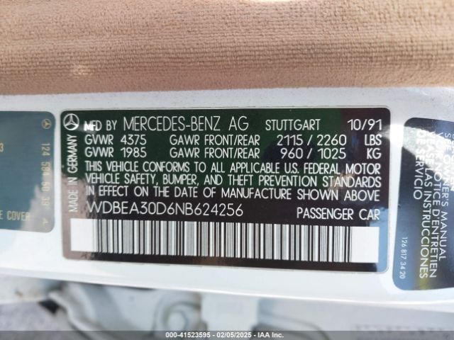 1992 MERCEDES-BENZ 300 WDBEA30D6NB624256 Photo 8