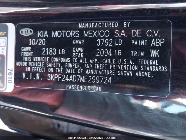 KIA Forte Lxs 2021 3KPF24AD7ME299724 Image 9