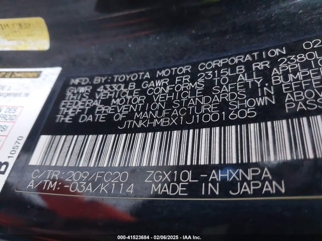 JTNKHMBX1J1001605 Toyota C-HR XLE