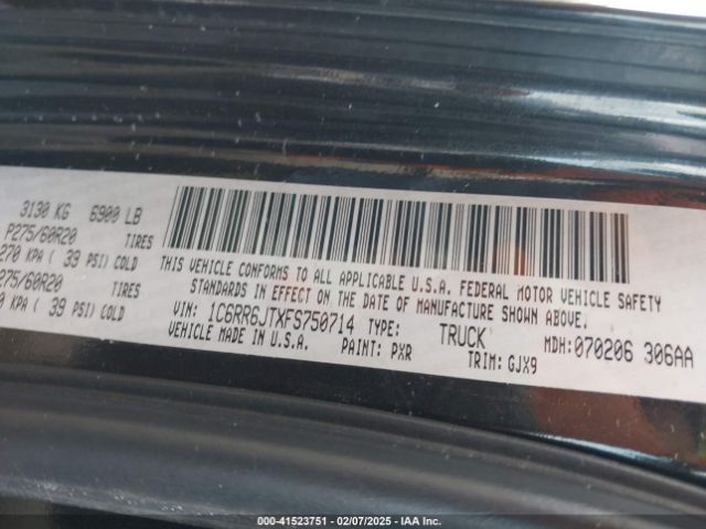1C6RR6JTXFS750714 RAM 1500 Laramie