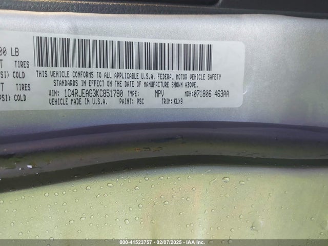 1C4RJEAG3KC851790 Jeep Grand Cherokee Altitude 4x2