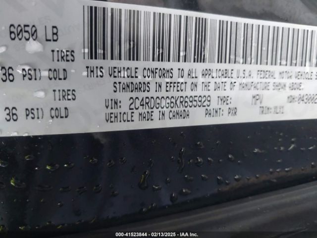2C4RDGCG6KR695929 Dodge Grand Caravan Sxt
