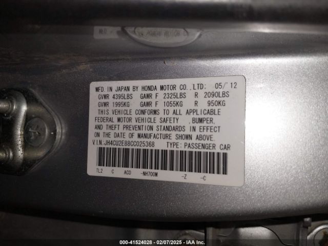 2012 ACURA TSX JH4CU2E88CC025368 Photo 8