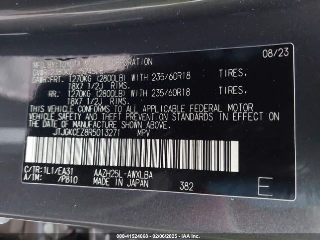 JTJGKCEZ8R5013271 Lexus Nx 350h Premium