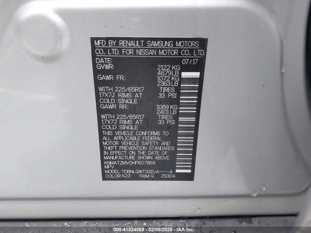 Nissan ROGUE SV 2017 KNMAT2MV0HP607869 Image 9