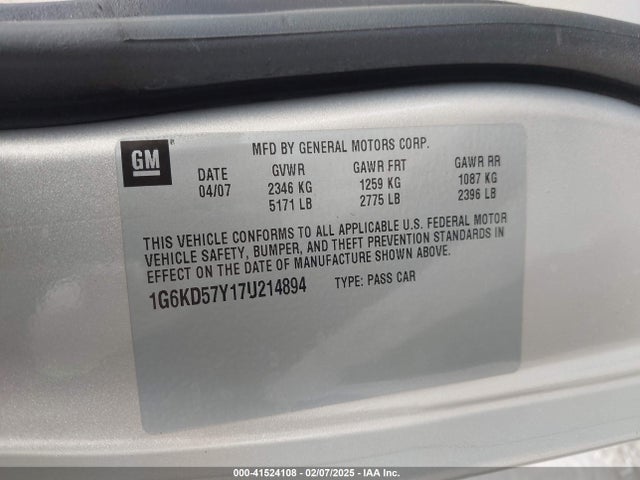 2007 CADILLAC DTS 1G6KD57Y17U214894 Photo 8