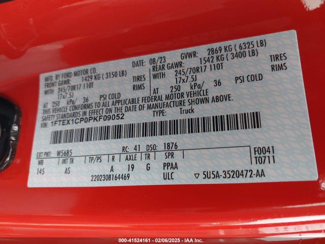 Ford F-150 Xl 2023 1FTEX1CP0PKF09052 Image 9
