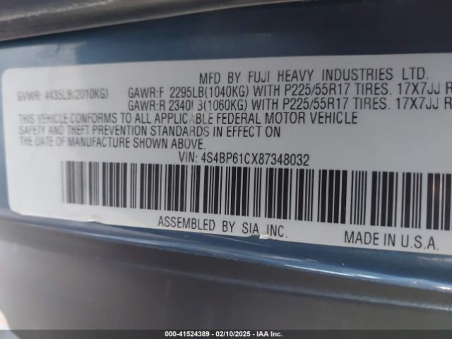 2008 SUBARU OUTBACK 4S4BP61CX87348032 Photo 8