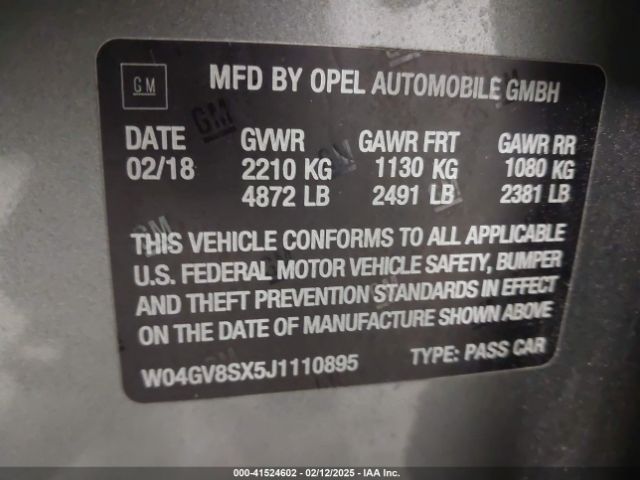 W04GV8SX5J1110895 Buick Regal Tourx Essence