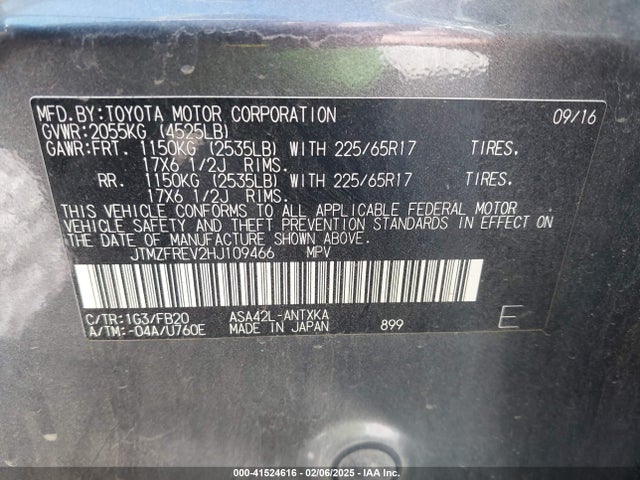Toyota RAV4 LE 2017 JTMZFREV2HJ109466 Image 9