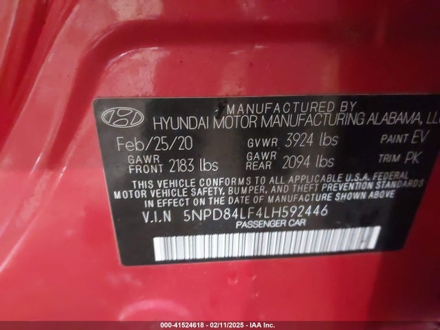 5NPD84LF4LH592446 Hyundai Elantra Value Edition