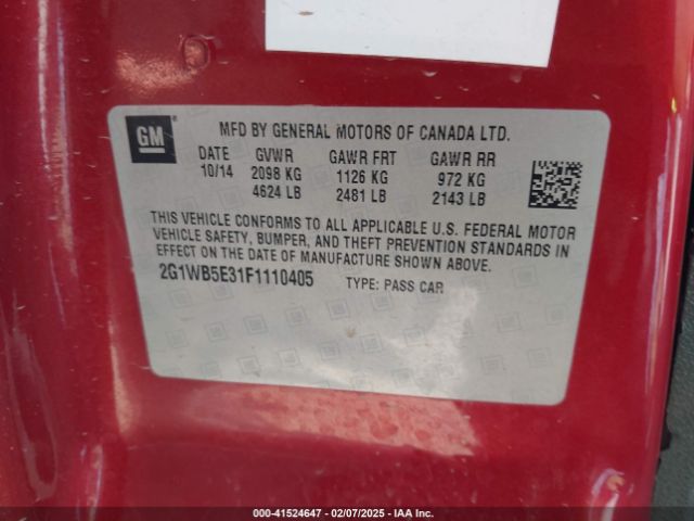 2G1WB5E31F1110405 Chevrolet Impala Limited Lt