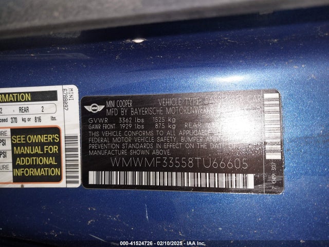 2008 MINI COOPER WMWMF33558TU66605 Photo 8