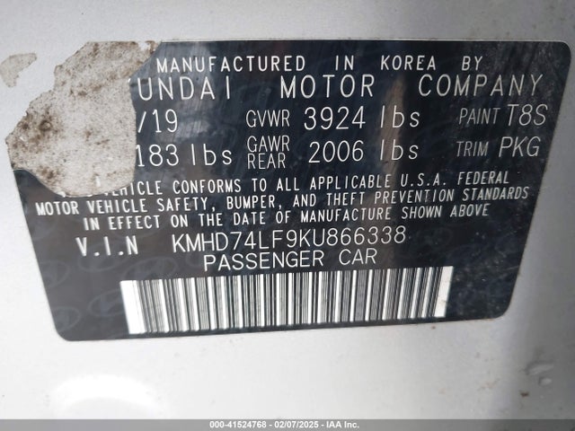 Hyundai ELANTRA SE 2019 KMHD74LF9KU866338 Image 9