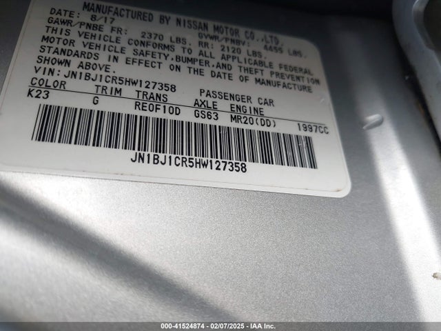 JN1BJ1CR5HW127358 Nissan Rogue Sport Sv