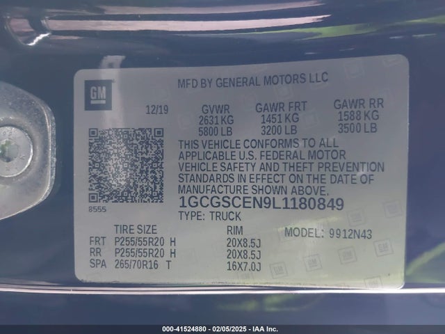 1GCGSCEN9L1180849 Chevrolet Colorado 2wd  Short Box Lt