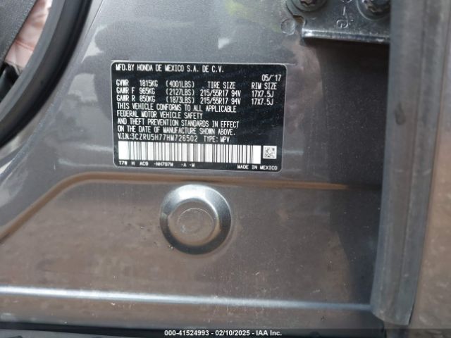 3CZRU5H77HM726502 Honda Hr-v Ex-l