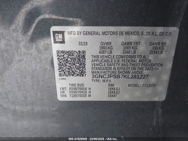 Chevrolet Trax Lt 2019 3GNCJPSB7KL281227 Image 9