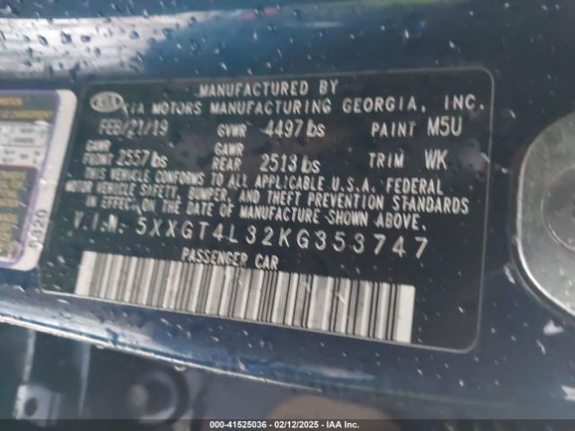 5XXGT4L32KG353747 KIA Optima S