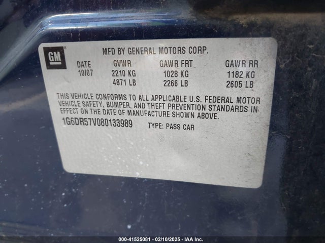 2008 CADILLAC CTS 1G6DR57V080133989 Photo 8