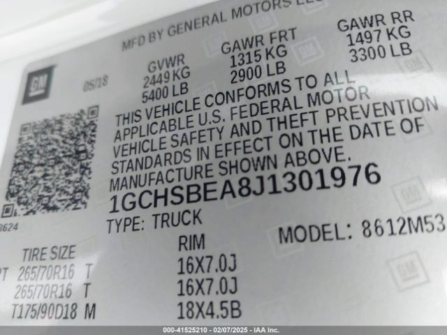 1GCHSBEA8J1301976 Chevrolet Colorado Wt