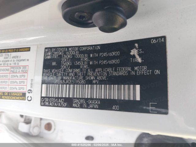 JTEBU5JR2E5195080 Toyota 4runner Limited