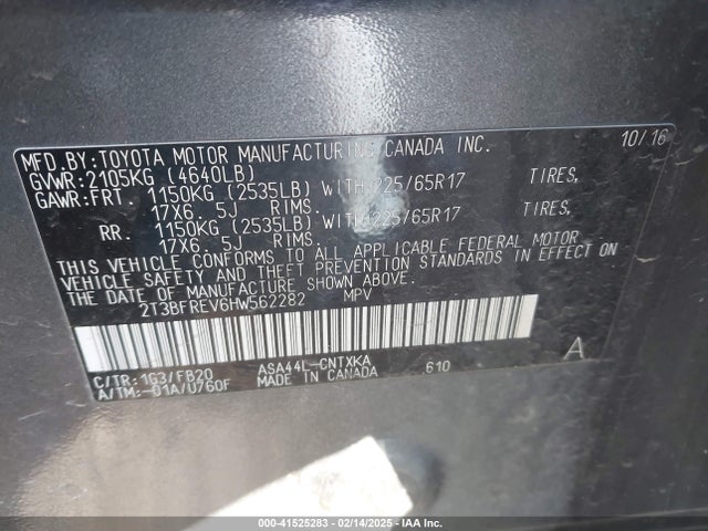 Toyota RAV4 LE 2017 2T3BFREV6HW562282 Image 9
