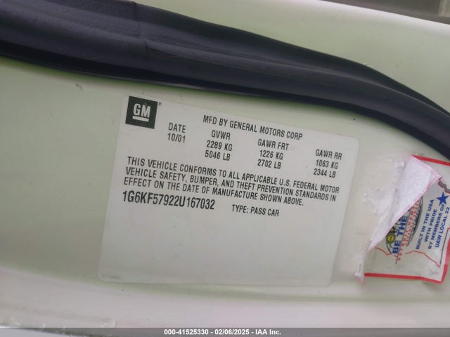 2002 CADILLAC DEVILLE 1G6KF57922U167032 Photo 8