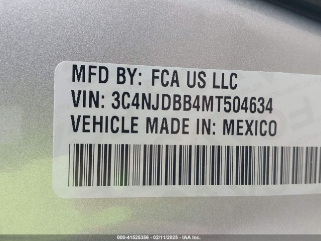 3C4NJDBB4MT504634 Jeep Compass Latitude 4x4