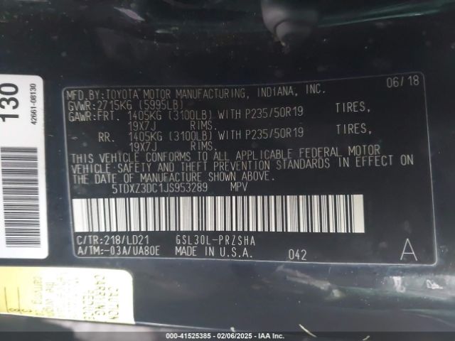 5TDXZ3DC1JS953289 Toyota Sienna Se 8 Passenger