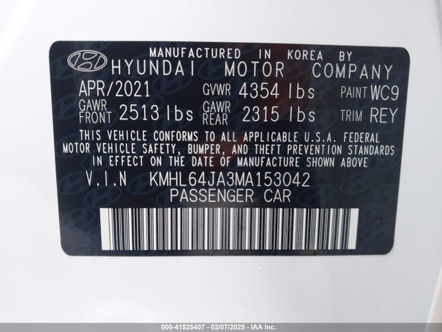 KMHL64JA3MA153042 Hyundai SONATA SEL