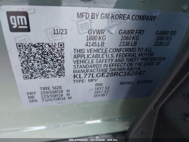 KL77LGE28RC162847 Chevrolet Trax Fwd 1rs