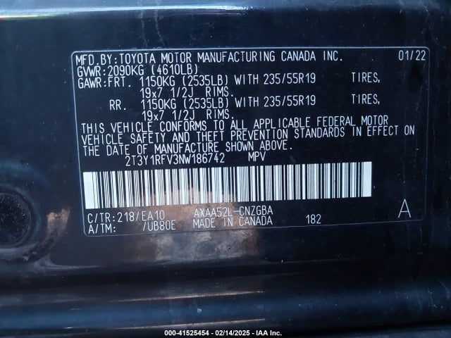 Toyota Rav4 Limited 2022 2T3Y1RFV3NW186742 Image 9