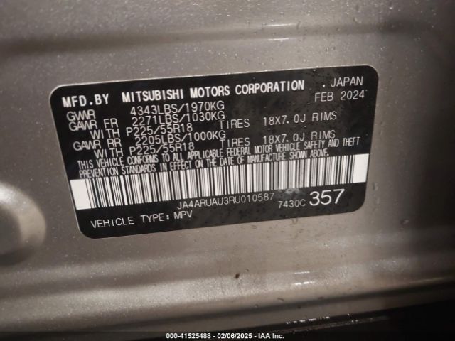2024 MITSUBISHI OUTLANDER SPORT JA4ARUAU3RU010587 Photo 8