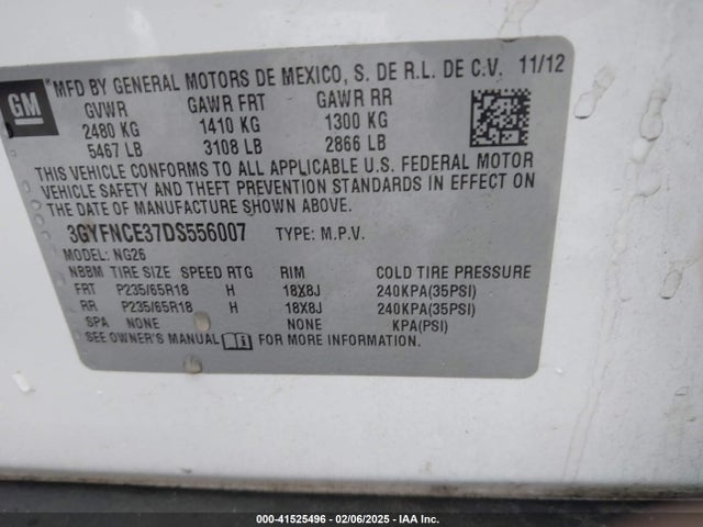 2013 CADILLAC SRX 3GYFNCE37DS556007 Photo 8