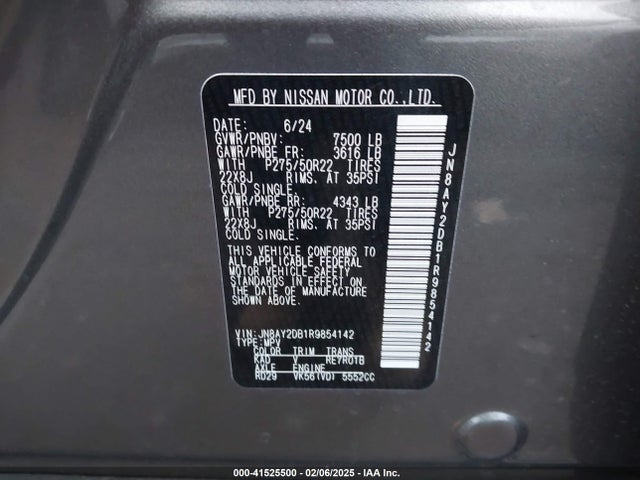 JN8AY2DB1R9854142 Nissan Armada Platinum 4wd