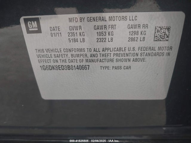 2011 CADILLAC CTS 1G6DK8ED3B0140667 Photo 8