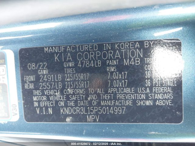 KNDCR3L15P5014997 KIA Niro Ev Wind