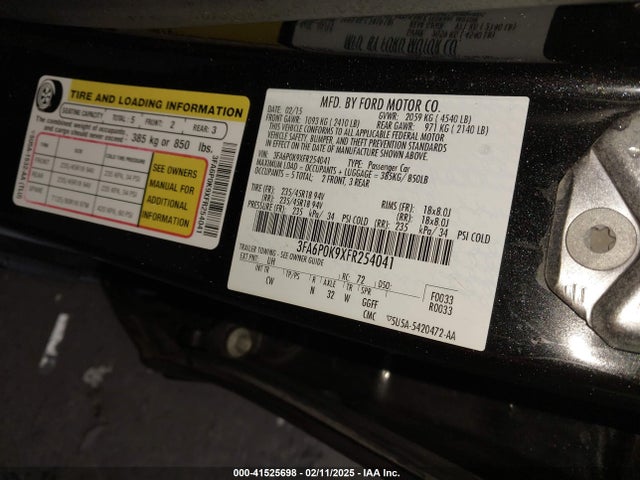Ford Fusion Titanium 2015 3FA6P0K9XFR254041 Image 9