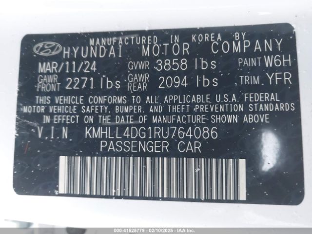 KMHLL4DG1RU764086 Hyundai ELANTRA SE