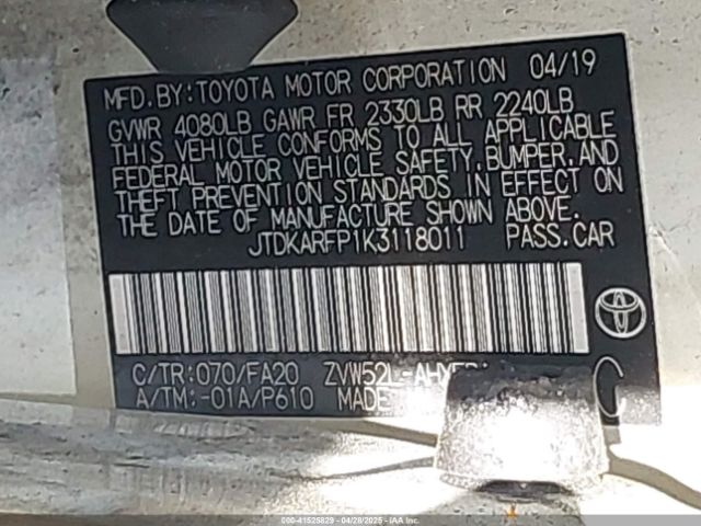 JTDKARFP1K3118011 Toyota Prius Prime Plus