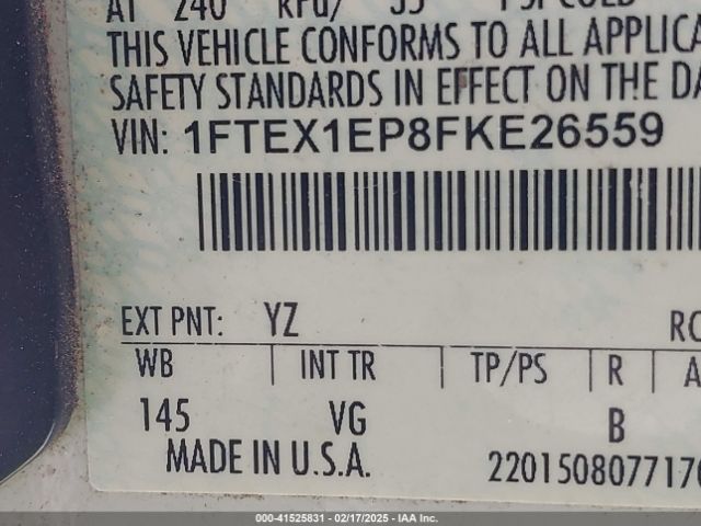1FTEX1EP8FKE26559 Ford F-150 Xl