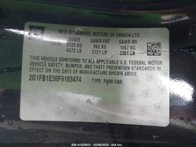 2G1FB1E38F9183474 Chevrolet Camaro 2ls