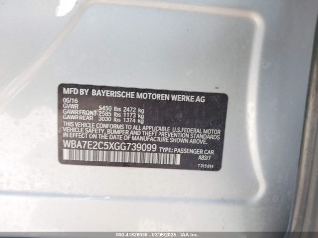 WBA7E2C5XGG739099 BMW 740I