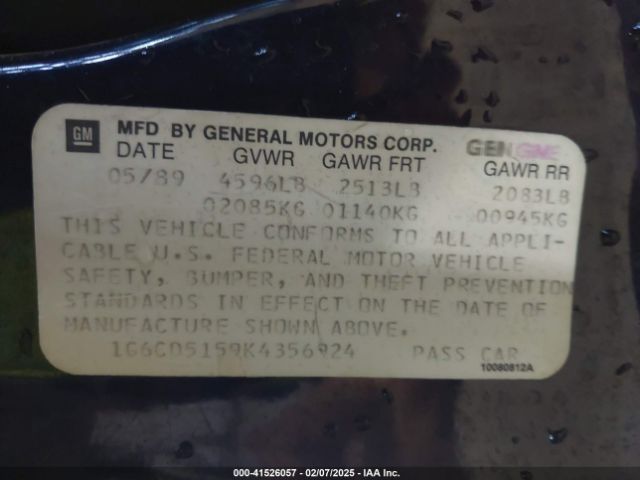 1989 CADILLAC DEVILLE 1G6CD5159K4356924 Photo 8