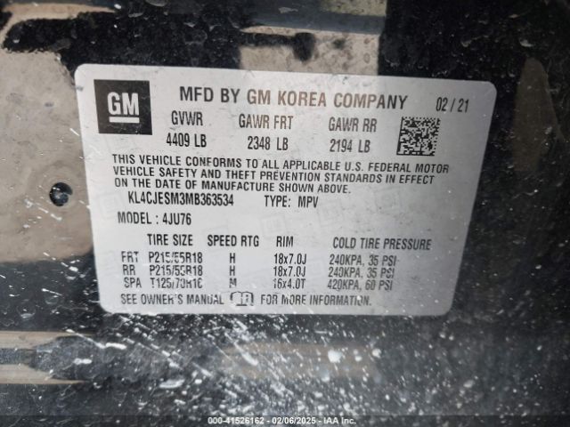 KL4CJESM3MB363534 Buick Encore Awd Preferred