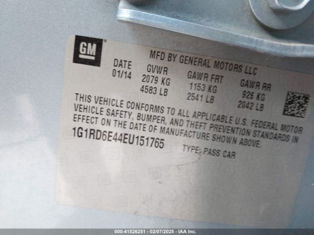 1G1RD6E44EU151765 Chevrolet Volt