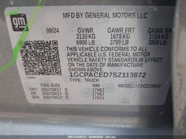 1GCPACED7SZ113872 Chevrolet Silverado 1500 2wd  Short Bed Lt